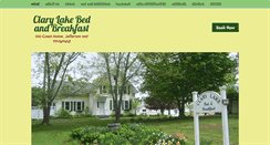 Desktop Screenshot of clarylakebedandbreakfast.com